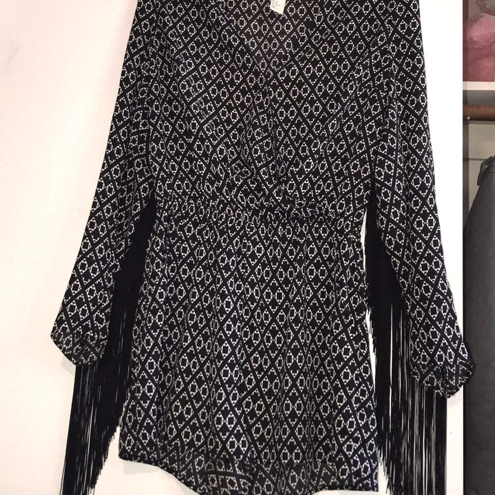 Black and white Coachella romper